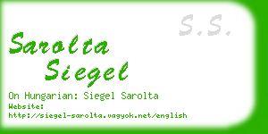 sarolta siegel business card